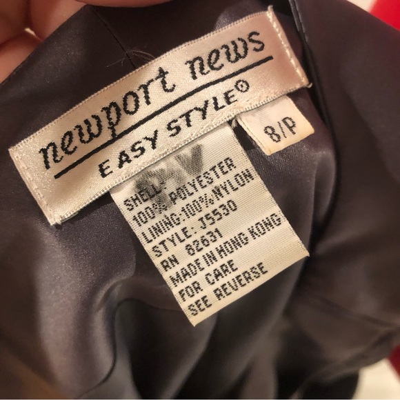 90s Gray Satin V-neck Gown With Floral Sequined Beading - Picture 11 of 11